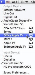 airplay menu