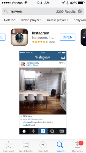 app search movies instagram