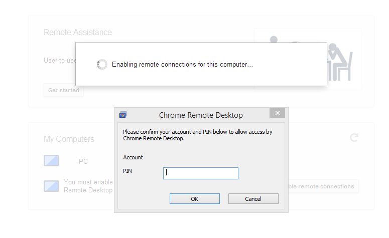 allowing chrome remote desktop windows 10