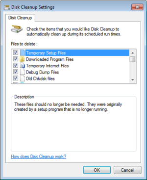 cleanup settings