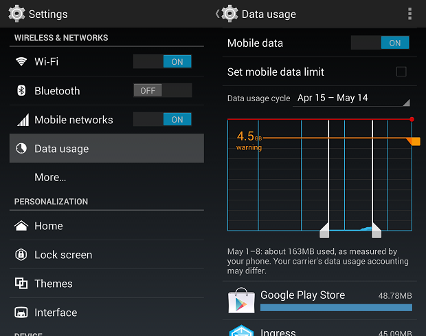 cellular data limit exceeded