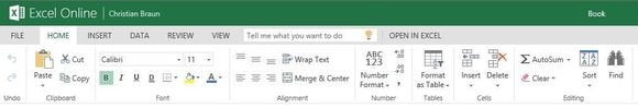 Microsoft excel ribbon tell me