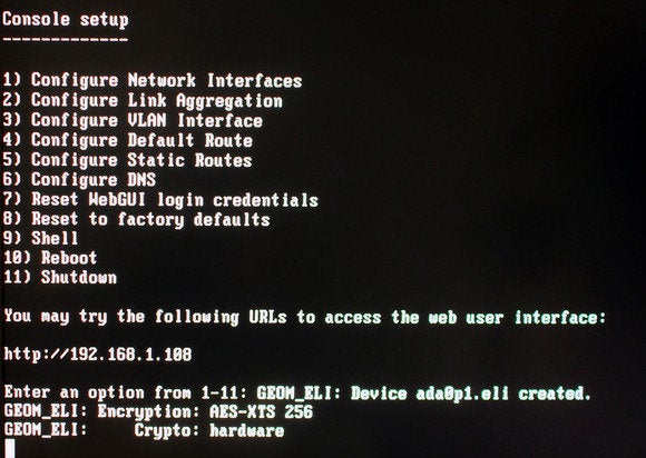 freenas menu