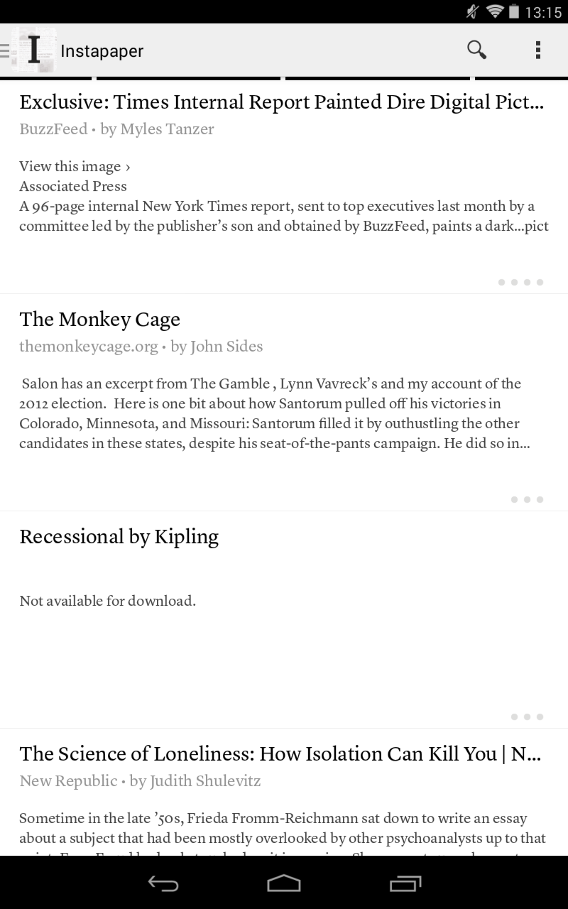 does instapaper save your articles