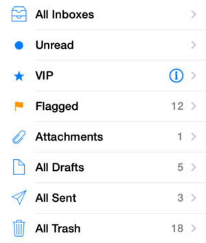 ios 8 mail wish smart mailboxes