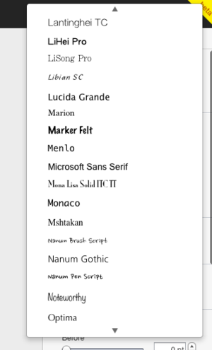iwork fonts