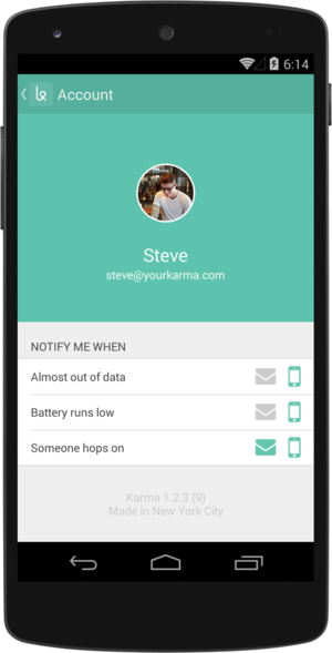Karma Hotspot app