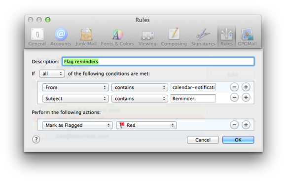 mail rules