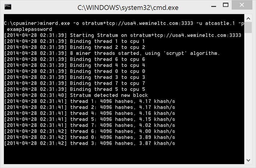 cgminer command line