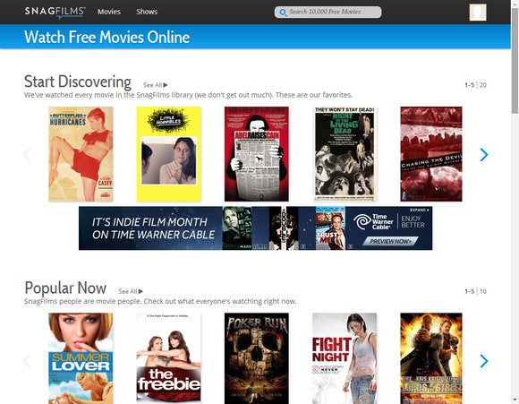 Snagfilms hot sale tv streaming