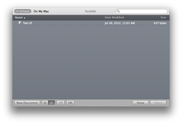 osx textedit icloud