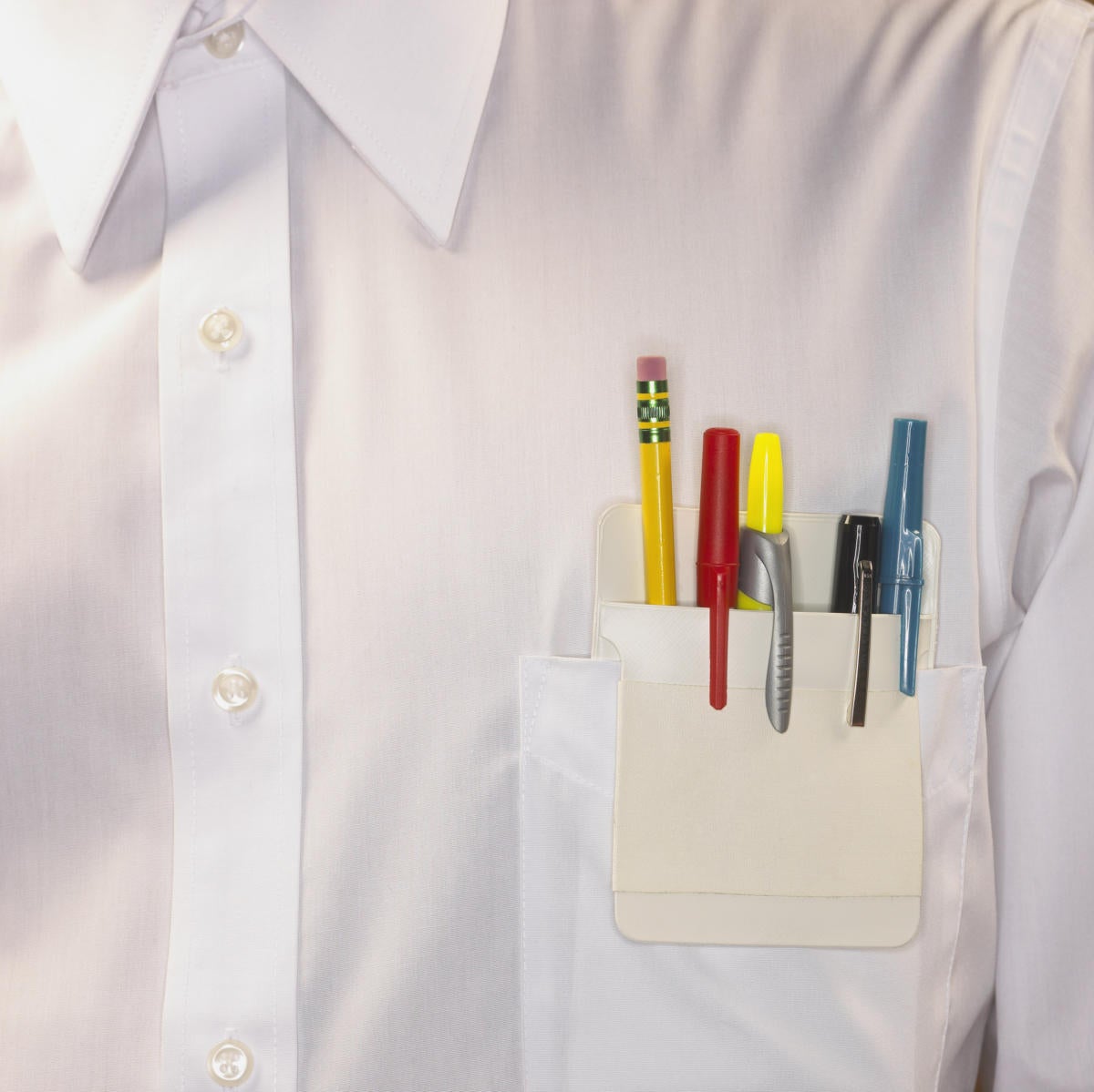 pocket protector in shirt with pens 78317263