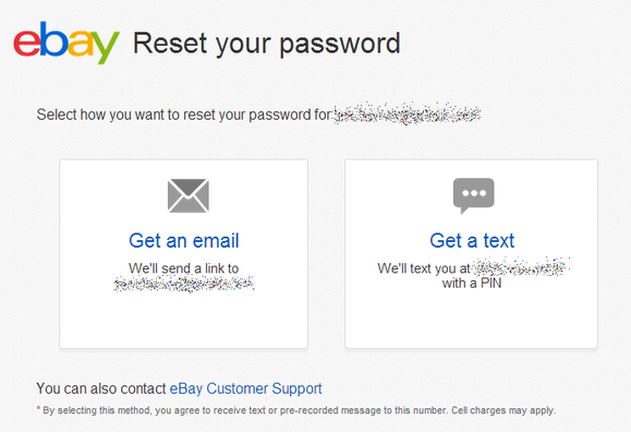 reset password ebay