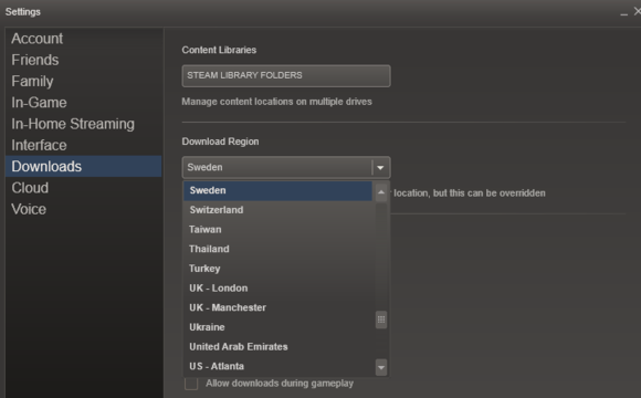 Steam download settings
