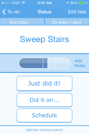 tody new task screen