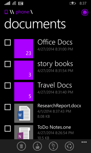 Windows Phone file manager