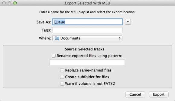 export m3u