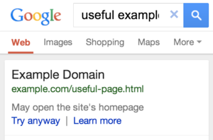 google search result redirect