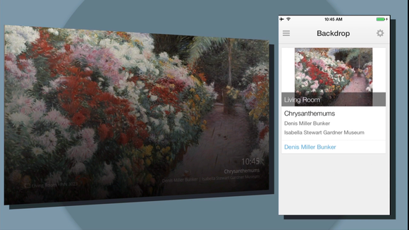 google io chromecast backdrop matching info card