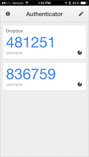 google authenticator