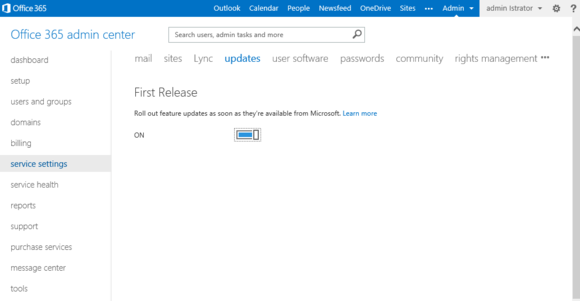 Microsoft Office 365 first release