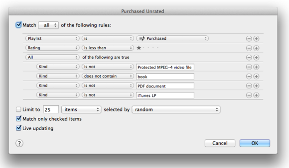 itunes smart playlists