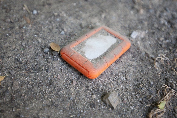 LaCie Rugged Thunderbolt in dirt