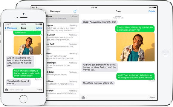 iOS 8 messages