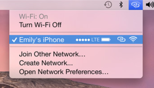 os x yosemite instant hotspot