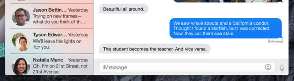 os x yosemite messages record