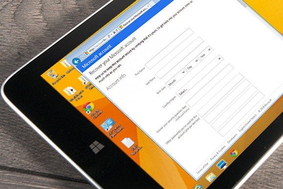 forgotten password on windows tablet