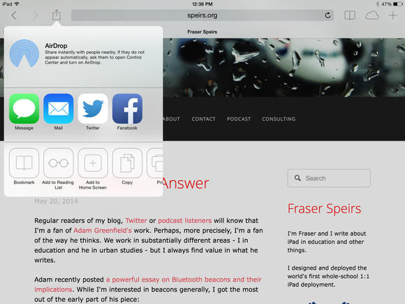 save to in safari