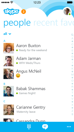 skype 5.0 iphone people