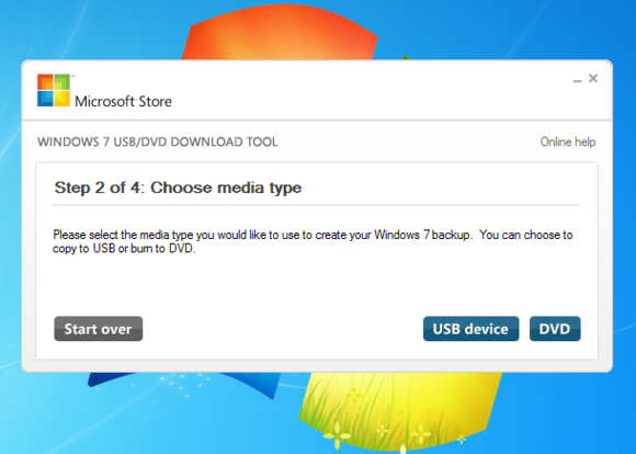 windows 7 choose backup media