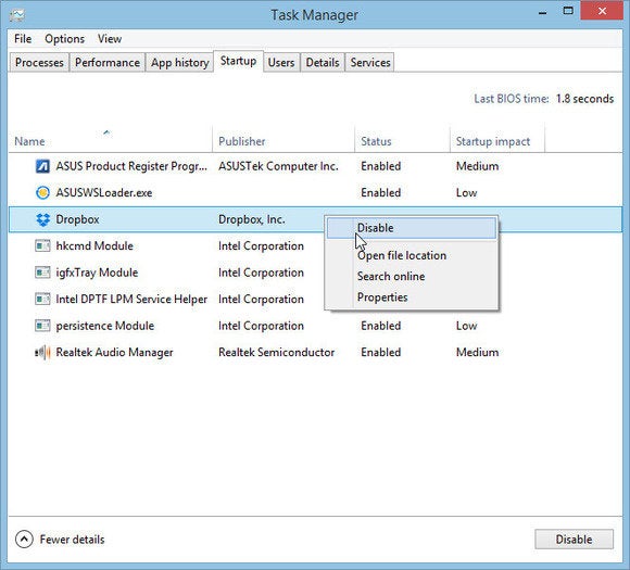 windows 8 top10 questions task manager startup
