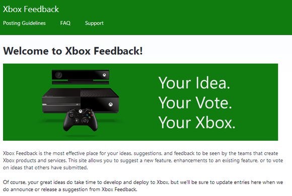 xbox feedback home