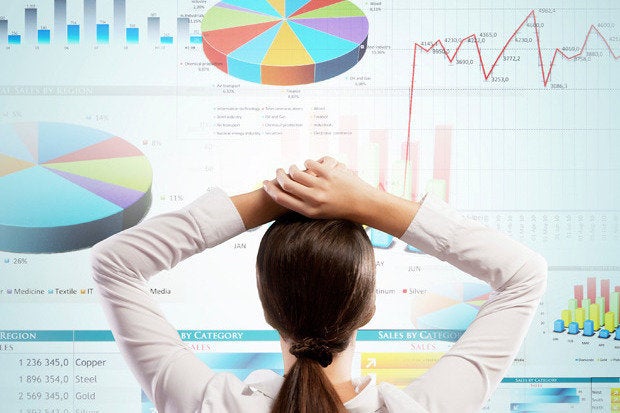 big data charts graphs analysis woman user