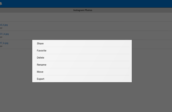 dropbox export to Android device
