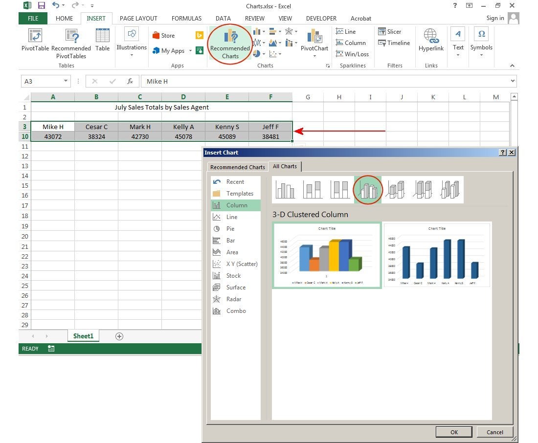 All Charts Window Excel