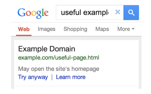 google faulty redirect warning