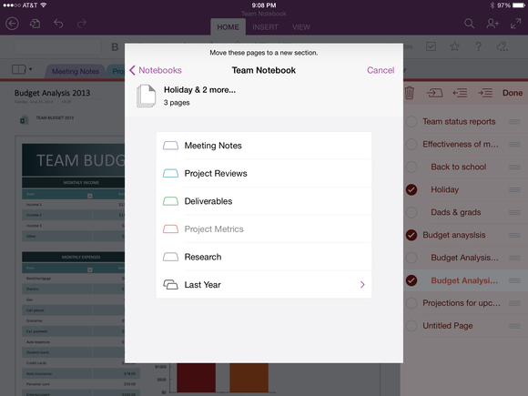 OneNote for iPad