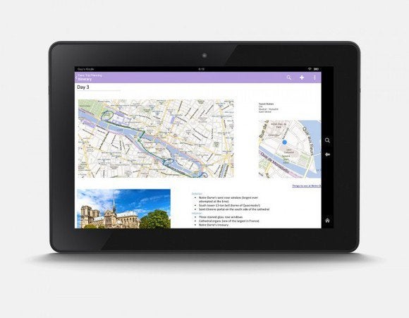 kindle fire hdx onenote
