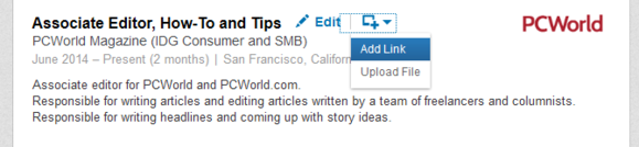 linkedin upload work sample from file