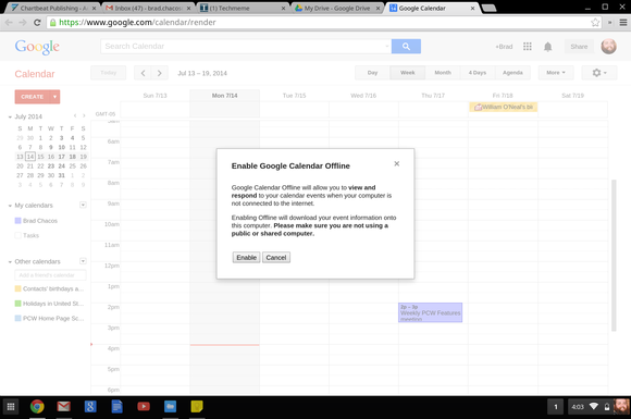 offline calendar chromebook