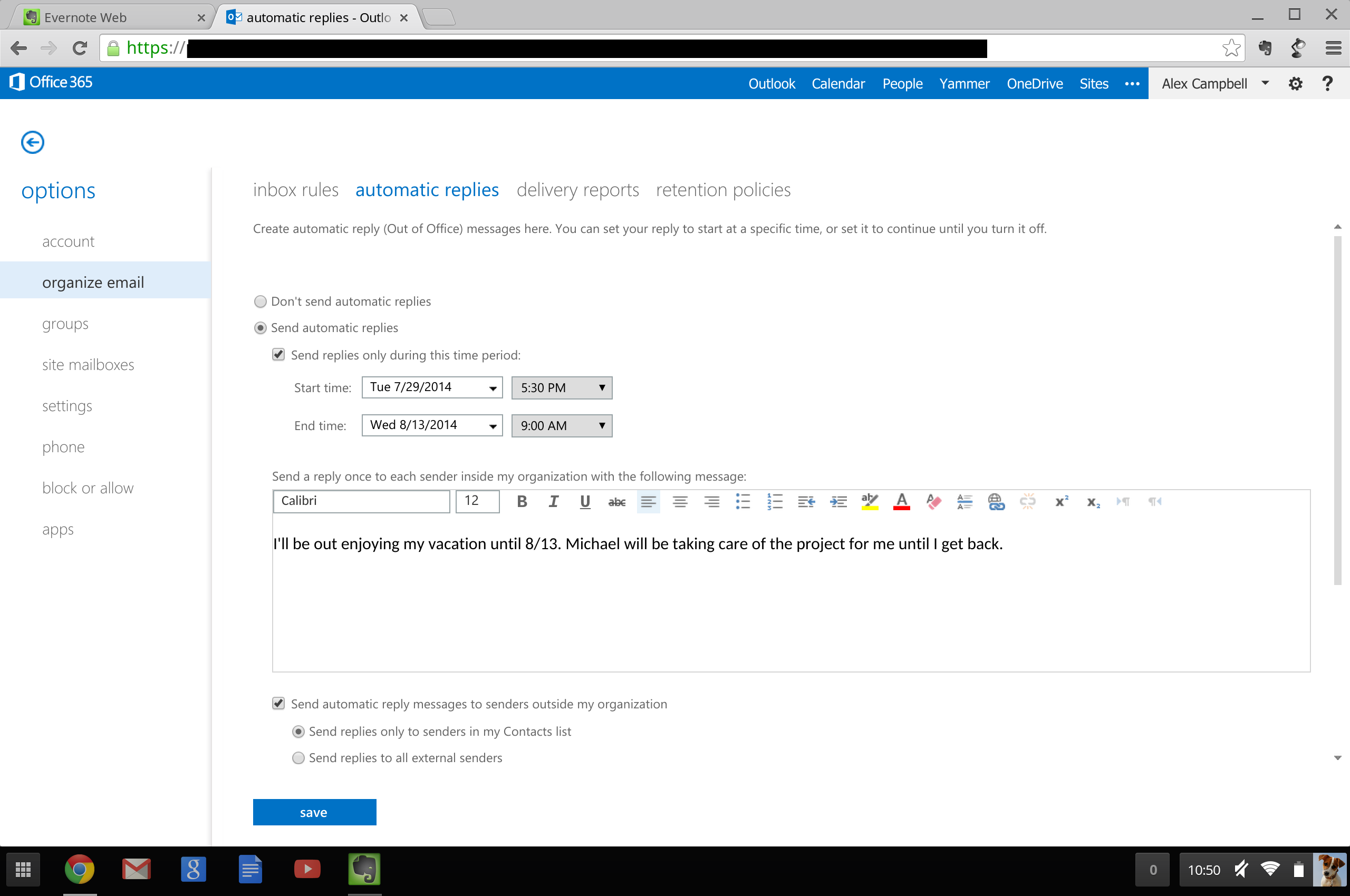 Use Outlook's auto reply features to free your vacation ...