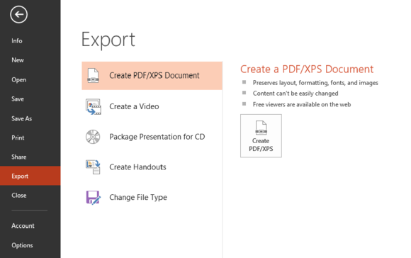 export reports as powerpoint presentations or pdf documents