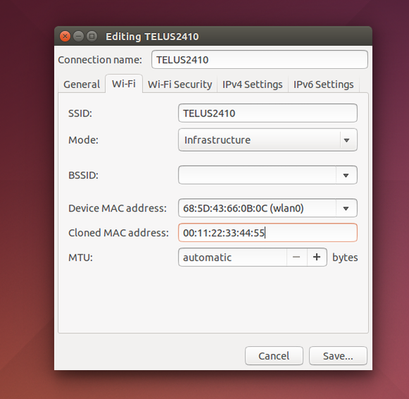 ubuntu how to check mac address