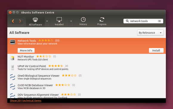 ubuntu software center network tools