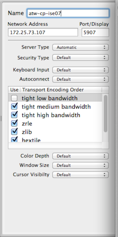 VNC Settings
