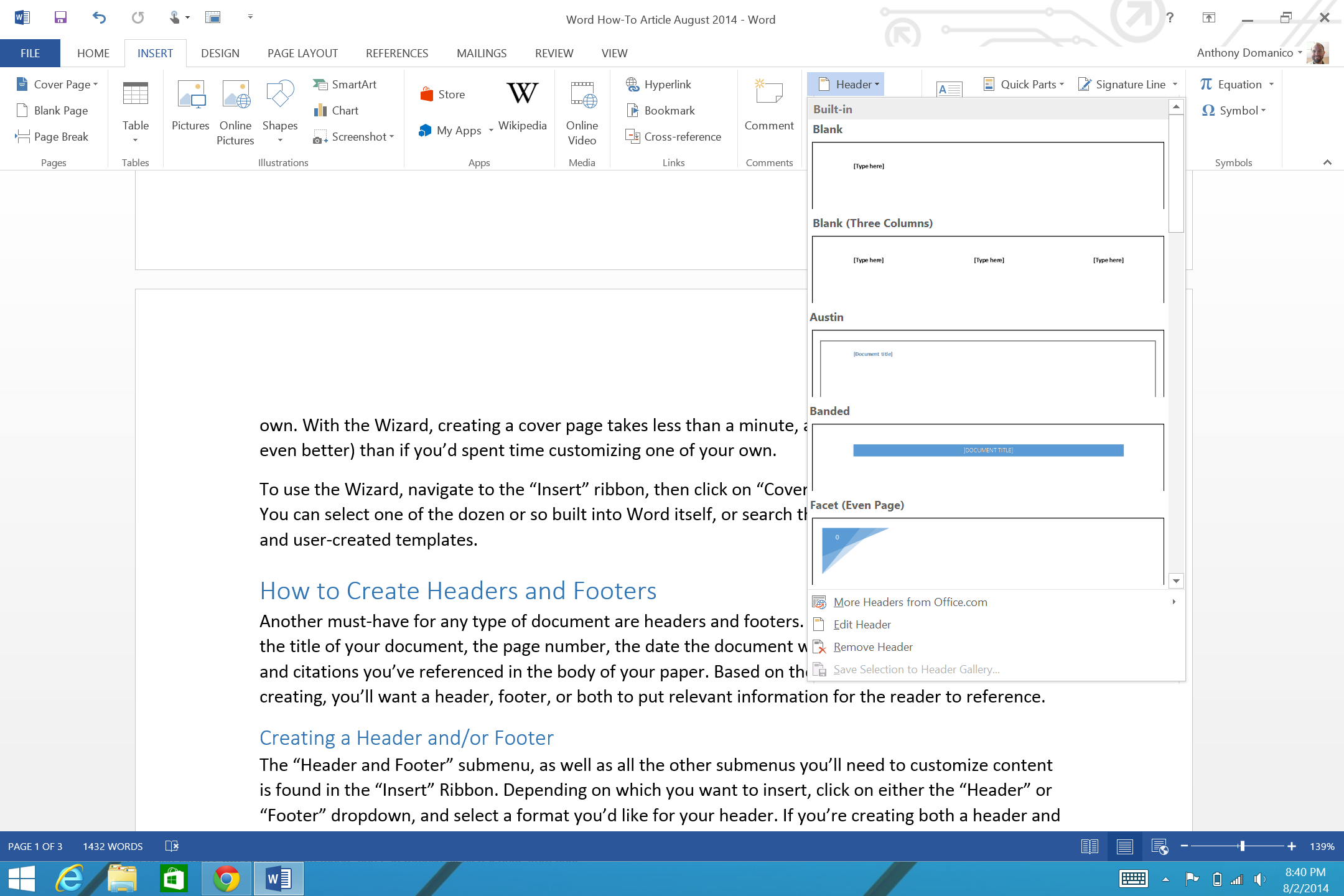 how to make all headers the same in word for mac